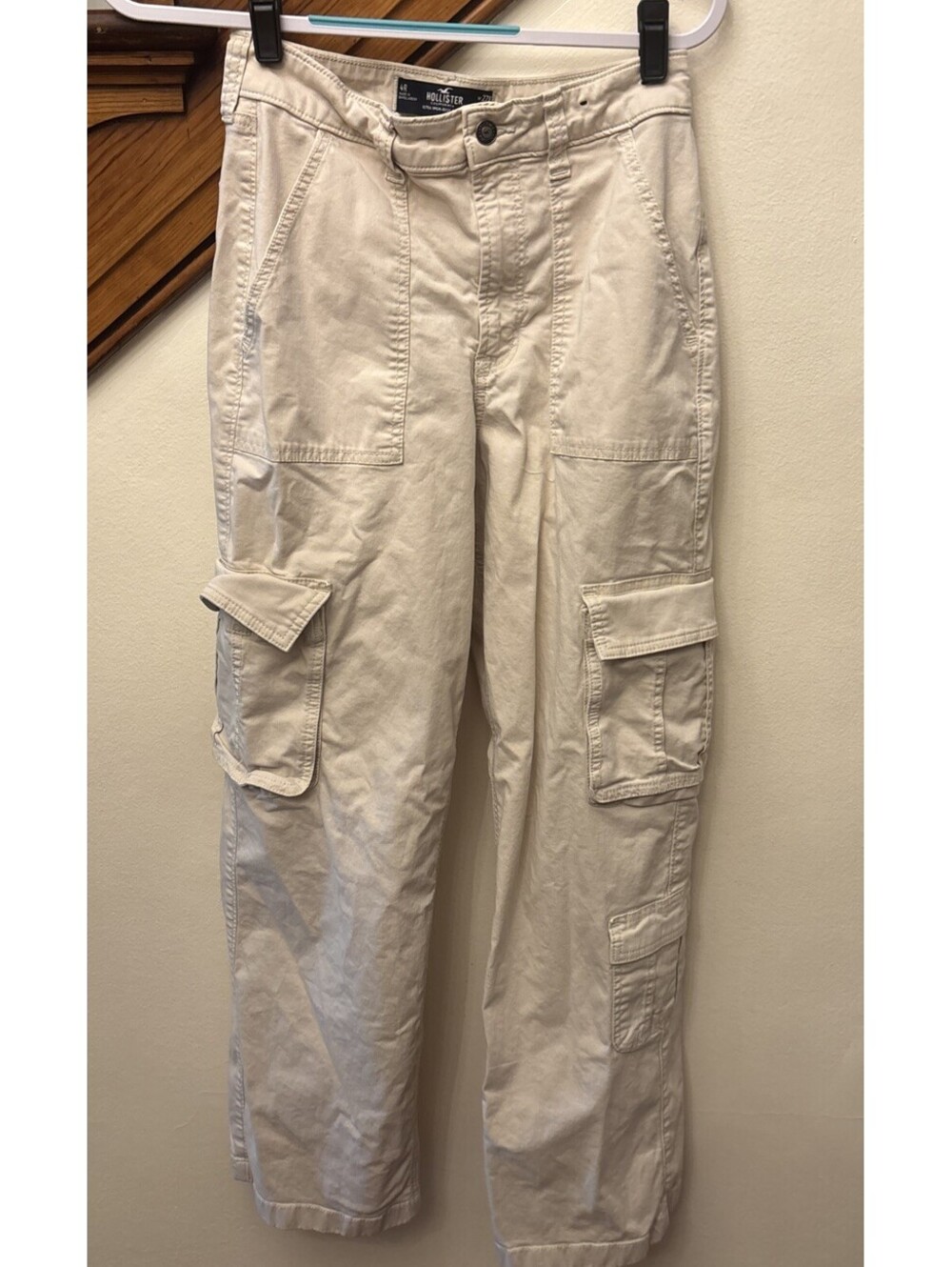 Hollister  High Rise Pants Womens Cargo Vintage Baggy  size 27R  5R/4R